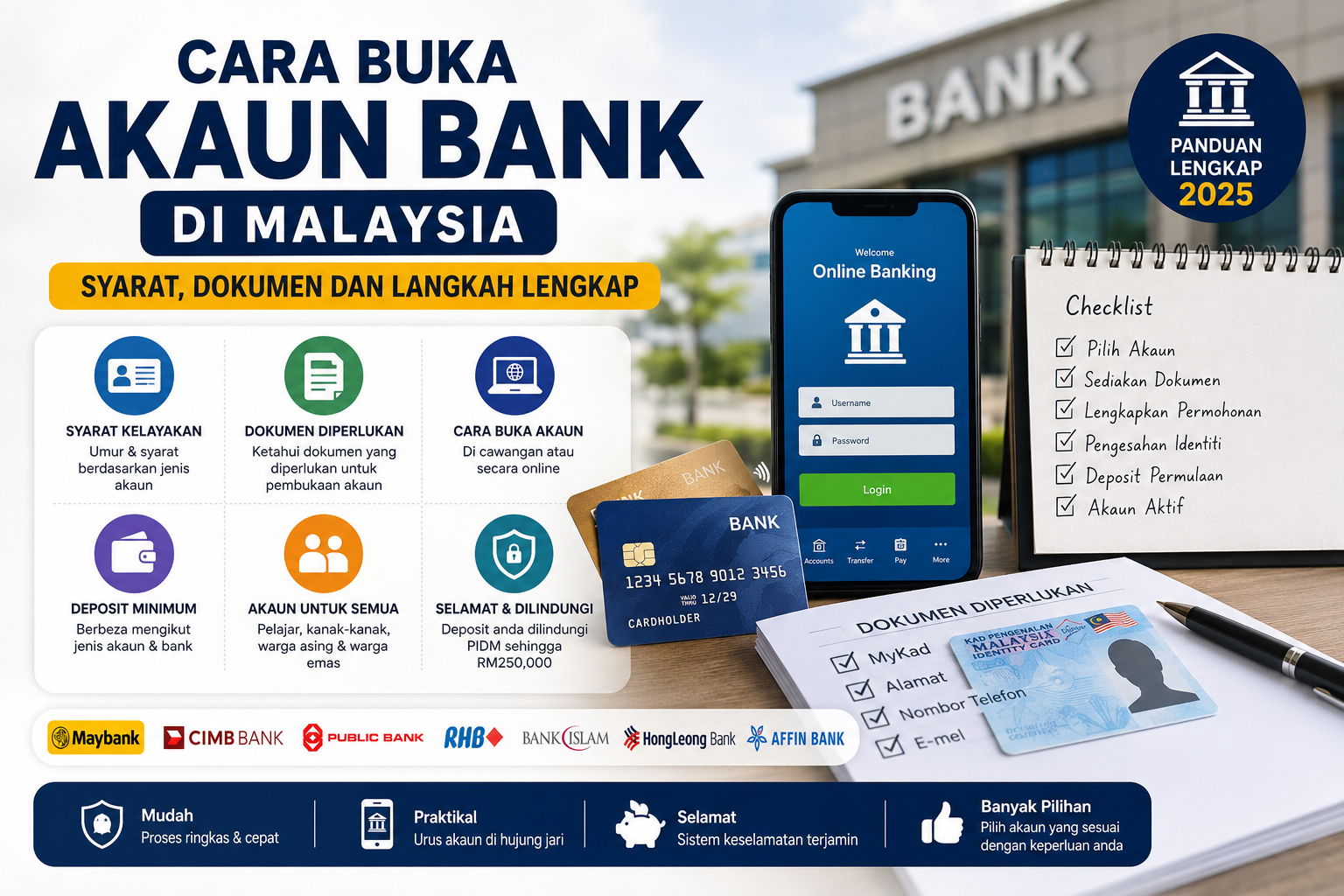 Cara Buka Akaun Bank di Malaysia: Syarat, Dokumen dan Langkah Lengkap