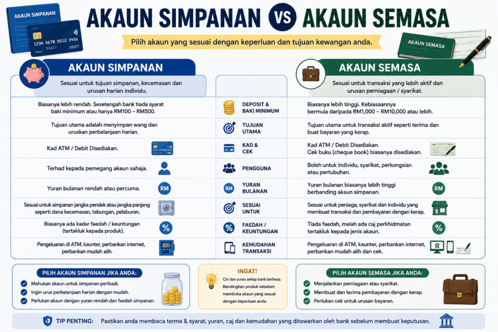 Akaun Simpanan vs Akaun Semasa