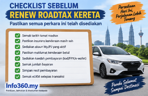 checklist sebelum renew roadtax kereta secara online