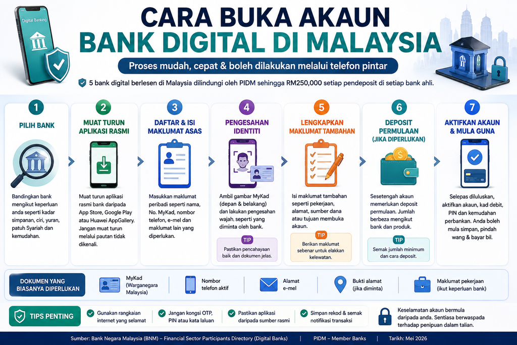 cara buka akaun bank digital