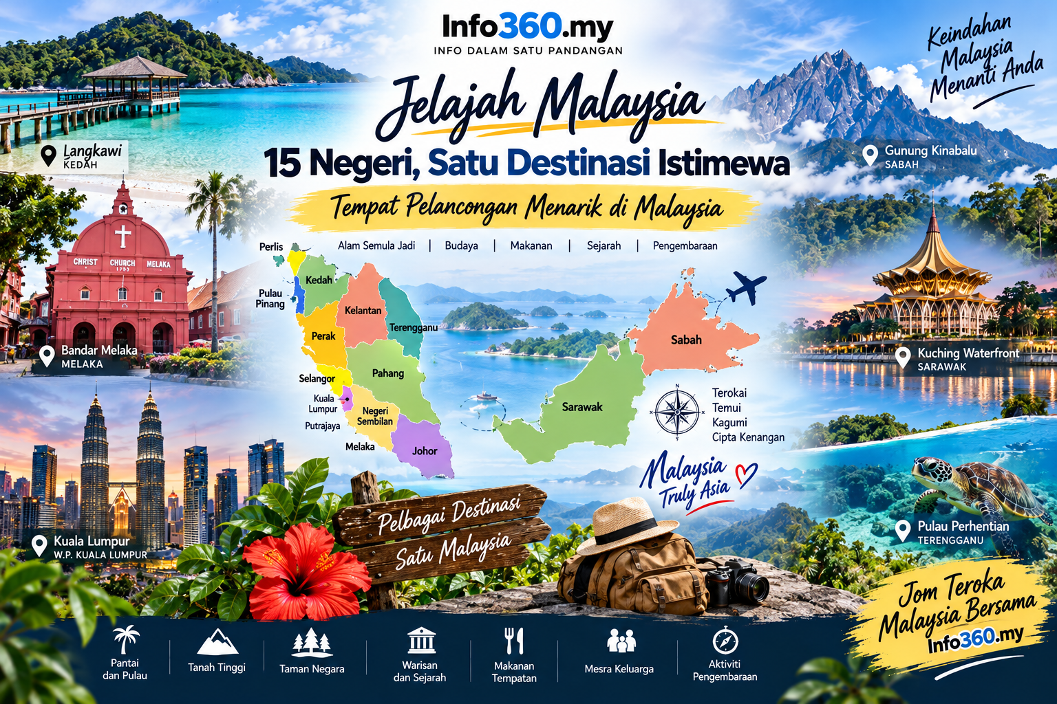 Tempat Pelancongan Menarik di Malaysia Mengikut Negeri