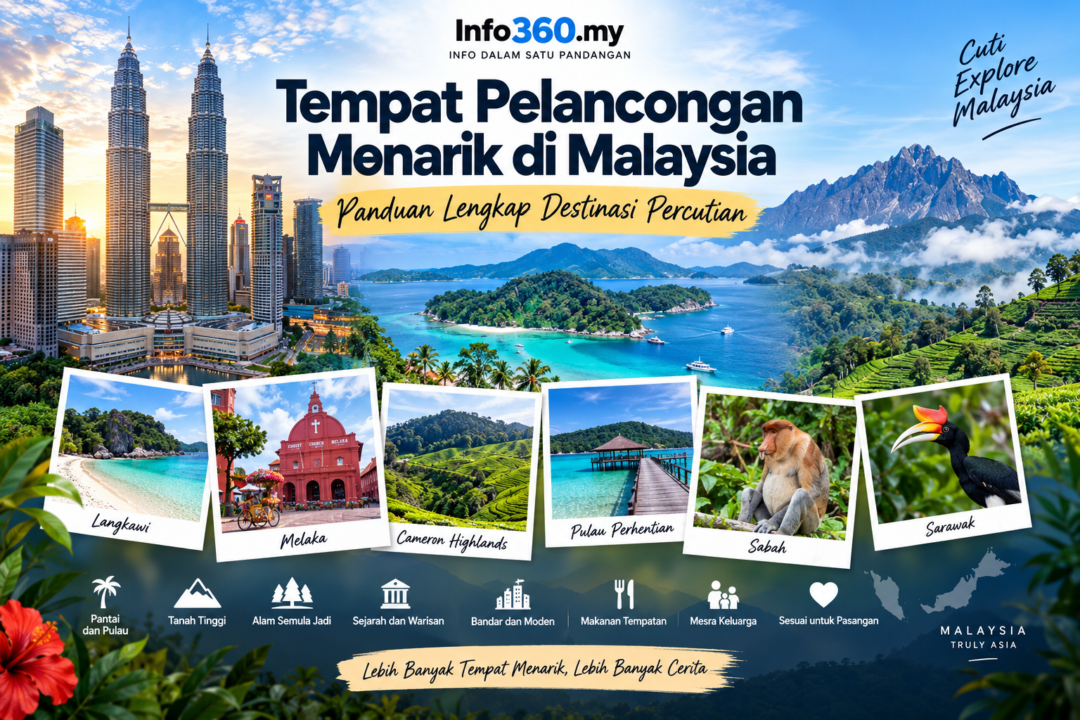 Tempat Pelancongan Menarik di Malaysia Mengikut Negeri